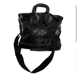 D&G Black Leather Tote Shoulder Bag